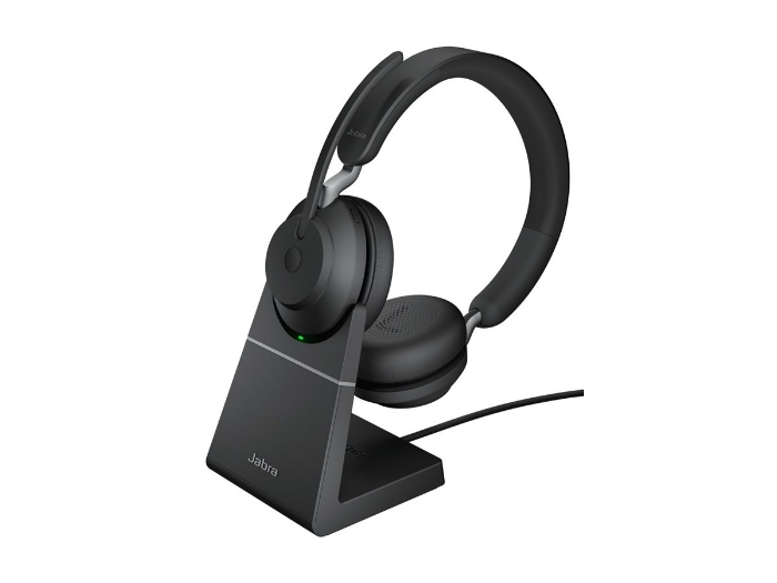 Bild på Evolve2 65 headset black UC, Link 380 BT adapter USB-C, Evolve2 65 Deskstand black, 1.2m USB-C to USB-A Cable, Carry case, Warranty and warning (safety leaflets)