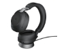 Bild på Evolve2 85 headset black MS, Link 380 BT adapter USB-A MS, Evolve2 85 Deskstand black, 1.2m USB-C to USB-A Cable, 3.5mm jack audio cable,Flight adapter, Carry case, Warranty and warning (safety leaflets)