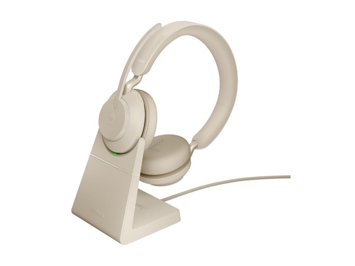 Bild på Evolve2 65 headset beige MS, Link 380 BT adapter USB-A, 1.2m USB-C to USB-A Cable, Carry case, Warranty and warning (safety leaflets)