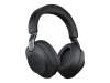 Bild på Evolve2 85 headset black MS, Link 380 BT adapter USB-A MS, Evolve2 85 Deskstand black,1.2m USB-C to USB-A Cable, 3.5mm jack audio cable,Flight adapter, Carry case, Warranty and warning (safety leaflets)