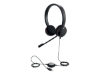 Bild på Jabra EVOLVE 20 MS Duo USB Headband, Noise cancelling, USB connector, with mute-button and volume control on the cord, with foam ear cushion, Microsoft optimized