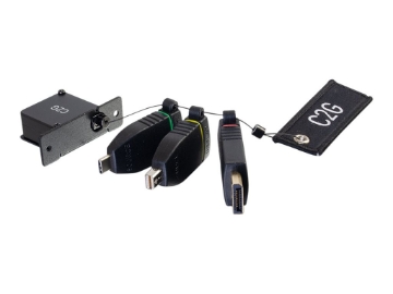 Bild på C2G Retractable Table Box Mount 4K HDMI Adapter Ring with Color Coded Mini DisplayPort, DisplayPort, and USB-C