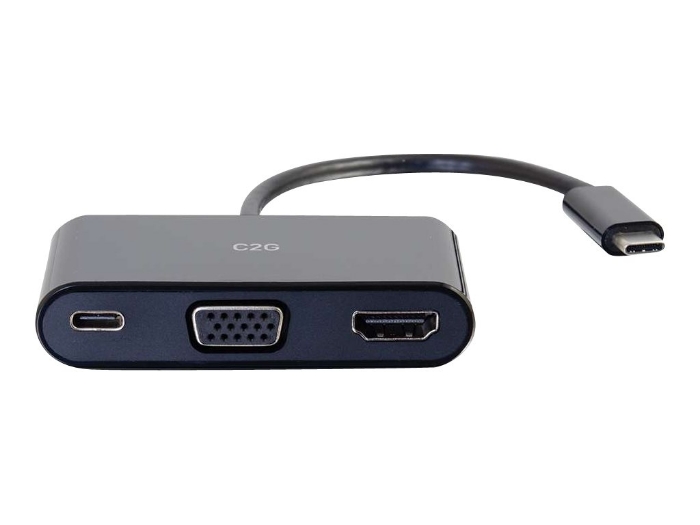 Bild på C2G USB-C to HDMI and VGA Adapter Converter with Power Delivery