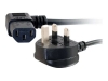 Bild på C2G 3m 18 AWG UK 90° Power Cord (IEC320C13R to BS 1363)