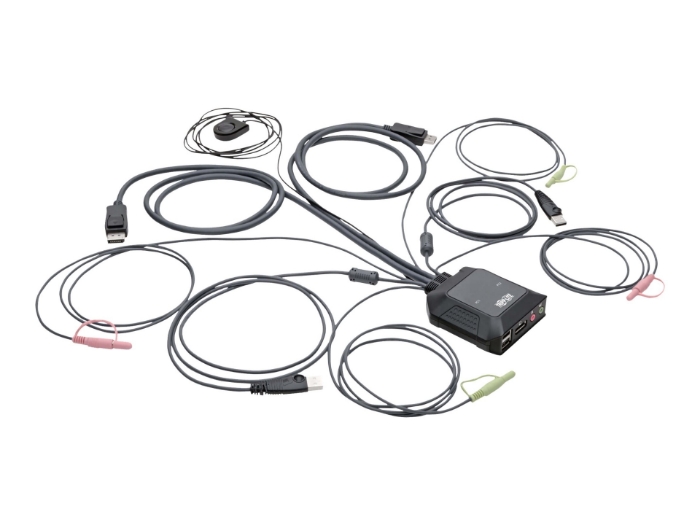 Bild på Eaton Tripp Lite series 2-Port DisplayPort 1.1/USB KVM Switch with Audio/Video, Built-In Cables, USB Peripheral Sharing