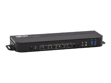 Bild på Eaton Tripp Lite series 4-Port DisplayPort KVM with Dual Console Ports (DP and HDMI), 4K 60Hz 4:4:4, DP1.4 with IR Remote