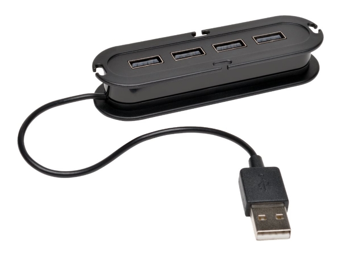 Bild på Tripp Lite 4-Port USB 2.0 Compact Mobile Hi-Speed Ultra-Mini Hub w/ Cable