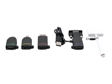 Bild på C2G Universal 4K HDMI Adapter Ring with Color Coded Mini DisplayPort, DisplayPort, USB-C, Lightning, and VGA