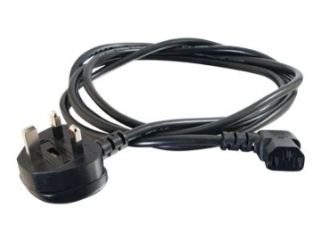 Bild på C2G 1m 18 AWG UK 90° Power Cord (IEC320C13R to BS 1363)