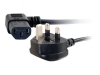 Bild på C2G 1m 18 AWG UK 90° Power Cord (IEC320C13R to BS 1363)