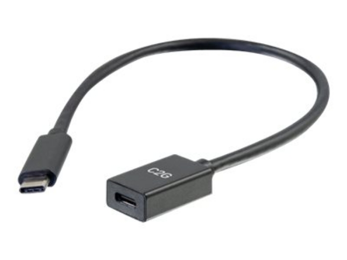 Bild på C2G 1ft USB-C to C 3.1 (Gen 2) Male to Female Extension Cable (10Gbps)