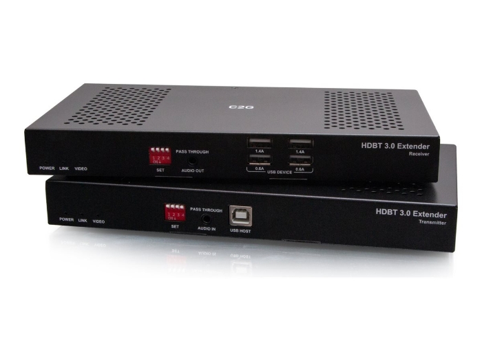 Bild på C2G HDMI HDBaseT + USB-B to A + RS232 Over Cat Extender Box TX to Box RX (18Gbps) 4K 60Hz up to 328ft