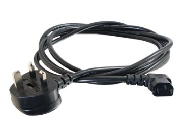 Bild på C2G 10m 18 AWG UK 90° Power Cord (IEC320C13R to BS 1363)