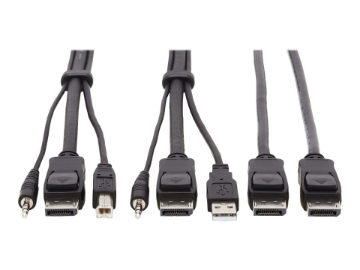 Bild på Eaton Tripp Lite Series Dual DisplayPort KVM Cable Kit 4K USB 3.5 mm Audio 3xM/3xM 6ft