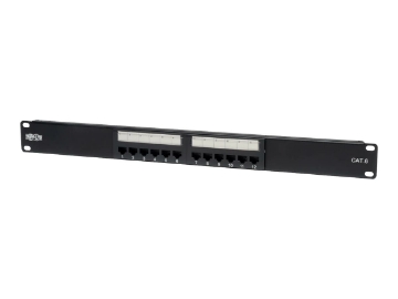 Bild på Eaton Tripp Lite Series 12-Port Cat6 Cat5 Patch Panel 568B 110 Punch Down Rackmount RJ45 1URM TAA