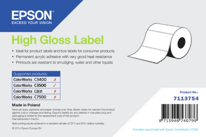 Bild på EPSON HIGH GLOSS LABEL DIE-CUT ROLL 7113754