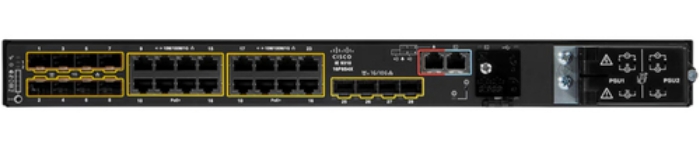 Bild på CISCO IE9300 W/ 16X GE Poe+ 8X GE SFP IE-9310-16P8S4X-E