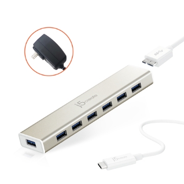 Bild på J5CREATE USB-C 7- PORT HUB - EU/UK JCH377-N