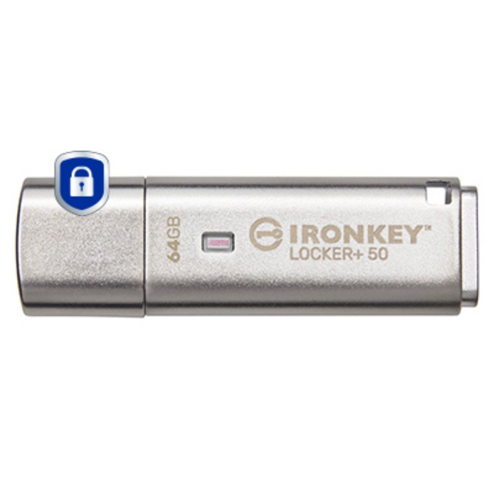 Bild på KINGSTON 64GB USB 3.2 IRONKEY Locker+ 50 IKLP50/64GB