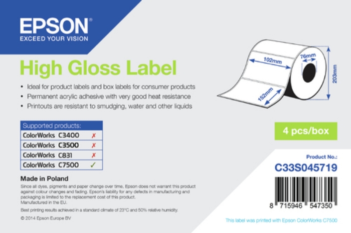 Bild på EPSON HIGH GLOSS DIE-CUT C33S045719