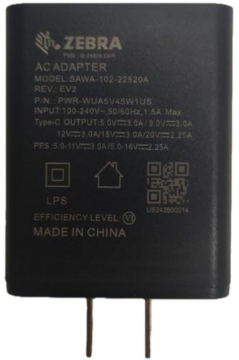 Bild på ZEBRA USB TYPE C POWER SUPPLY ADAPTOR PWR-WUA5V45W1GB