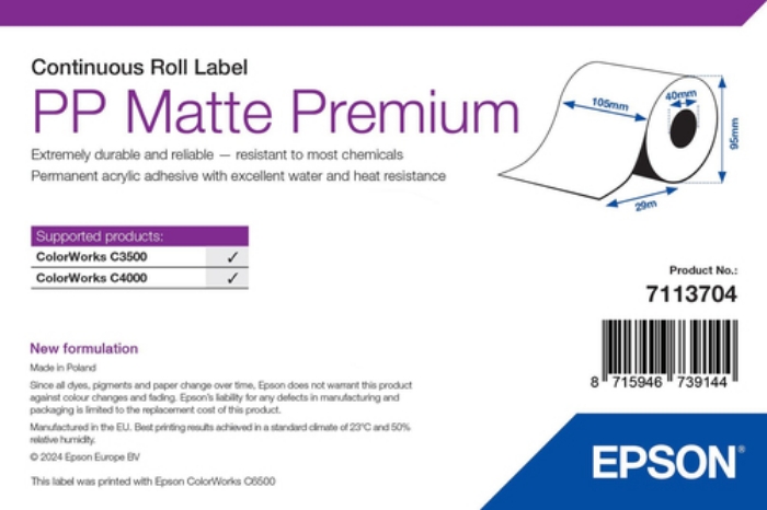 Bild på EPSON PP MATTE LABEL PREMIUM 7113704