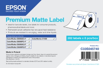 Bild på EPSON PREMIUM MATTE LABEL DIE-CUTROLL C33S045740