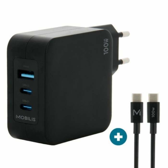 Bild på MOBILIS WALL CHARGER - 100 W - 2 USB C 001365