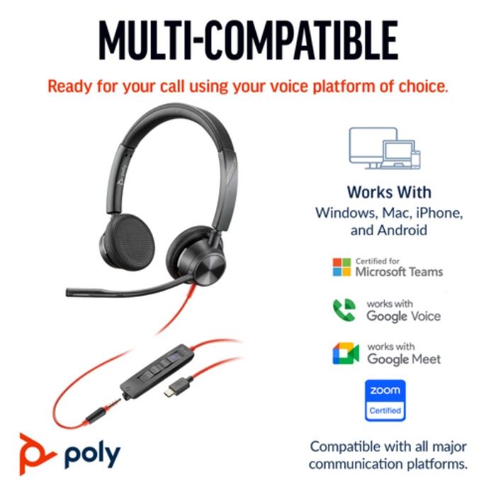 Bild på HP - POLY POLY BW 3325 -M USB-C HS 8X222AA